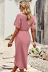 Ribbed Off-Shoulder Tulip Hem Dress