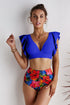 Floral Ruffled High Waist Bikini Set