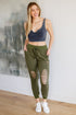 Kick Back Distressed Joggers in Olive