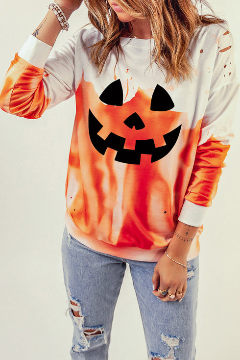 Halloween Theme Round Neck Sweatshirt