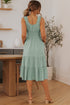Smocked Waist Sleeveless Tiered Dress with Pockets