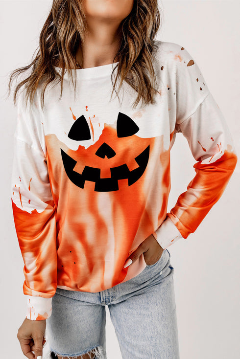 Halloween Theme Round Neck Sweatshirt
