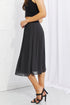 Zenana Romantic At Heart Pleated Chiffon Midi Skirt