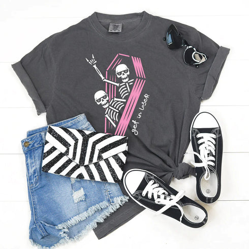 PREORDER: Get In Loser Funny Skeleton Graphic Tee